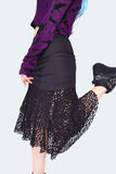 Asymmetrical Netted Black Skirt