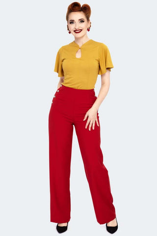 Heart Button High Waisted Trousers